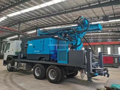 Truck Mounted Hydraulic Rotary Head Borehole Water Well Drilling Rig with Air Compressors/Mud Pump