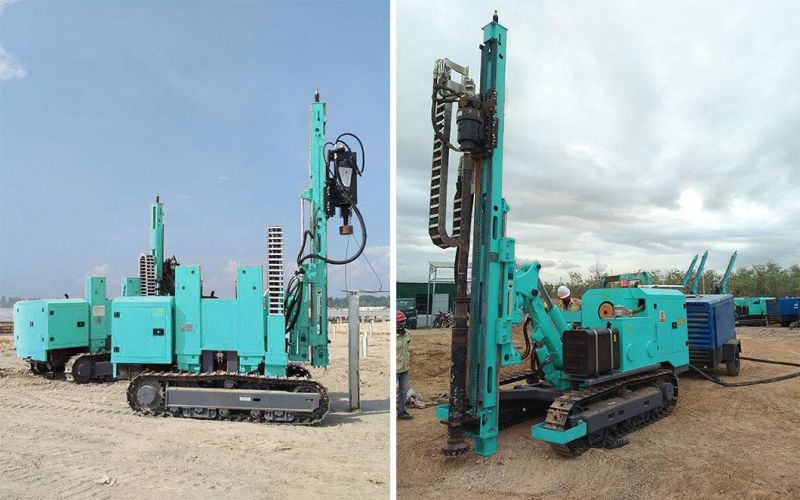 Hf385y 130-400mm Pile Driving Post Anchor Ground Screw Driver Rig