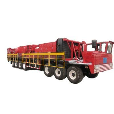 500HP Trailer Truck Mounted Oil Glass Drilling Rig Xj-550