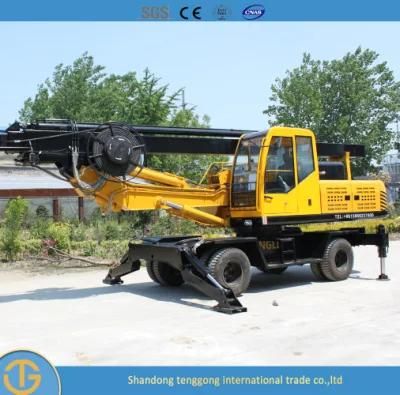 Four Wheeled 20m Depth Diesel Engine Water Well Drilling Rig