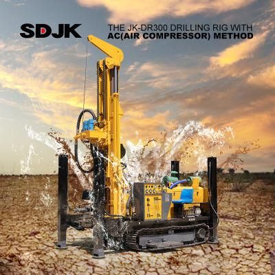 Drilling Machine Crawler Drilling Rig Water Well Drilling Rig Machine Driven Diesel Engine 200m 300m Drilling Depth Pneumatic DTH Rig