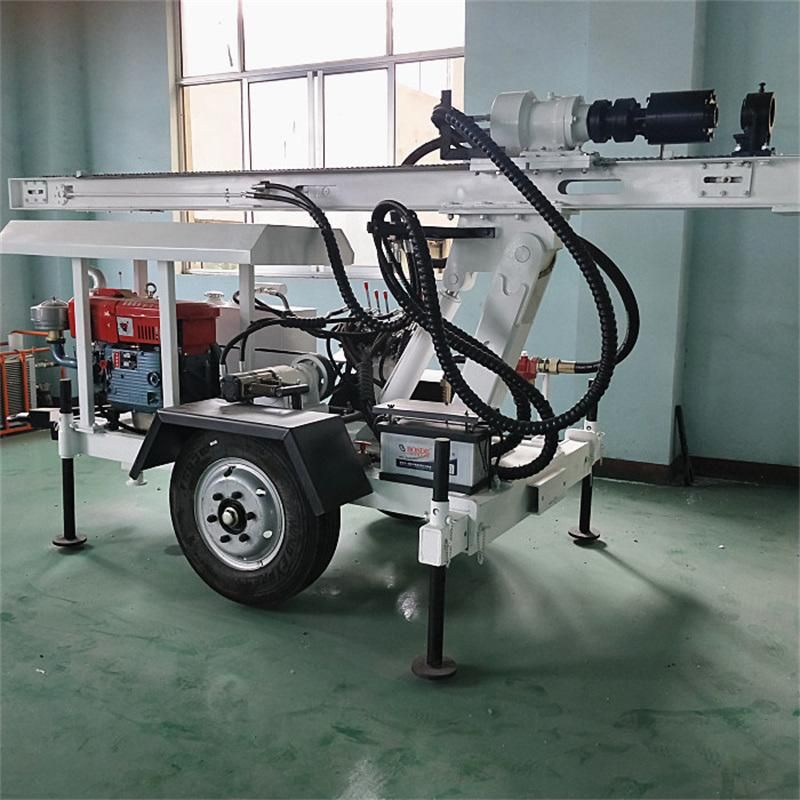 Hydraulic Portable Wheel Water Borehole Drilling Machine