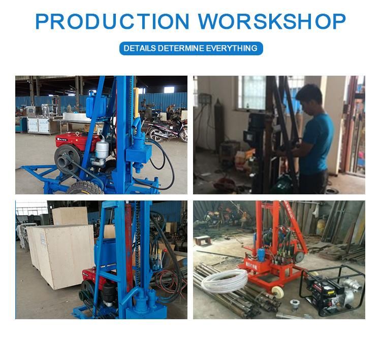 Small Diesel Portable 100m Water Well Drilling Rig Machine