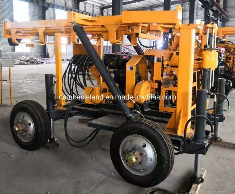 Wheel Trailer Mounted Hydraulic Geotechnical Engineering Core Drilling Machine with Hydraulic Tower and Bw-160 Mud Pump