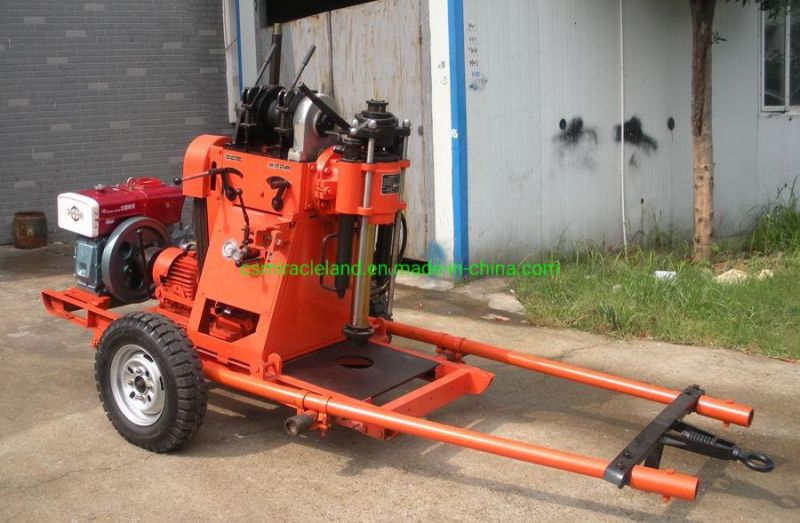 Gy-150b Portable Trailer Mounted Hydraulic Geotechnical Geo Core Drilling Rig with Mud Pump