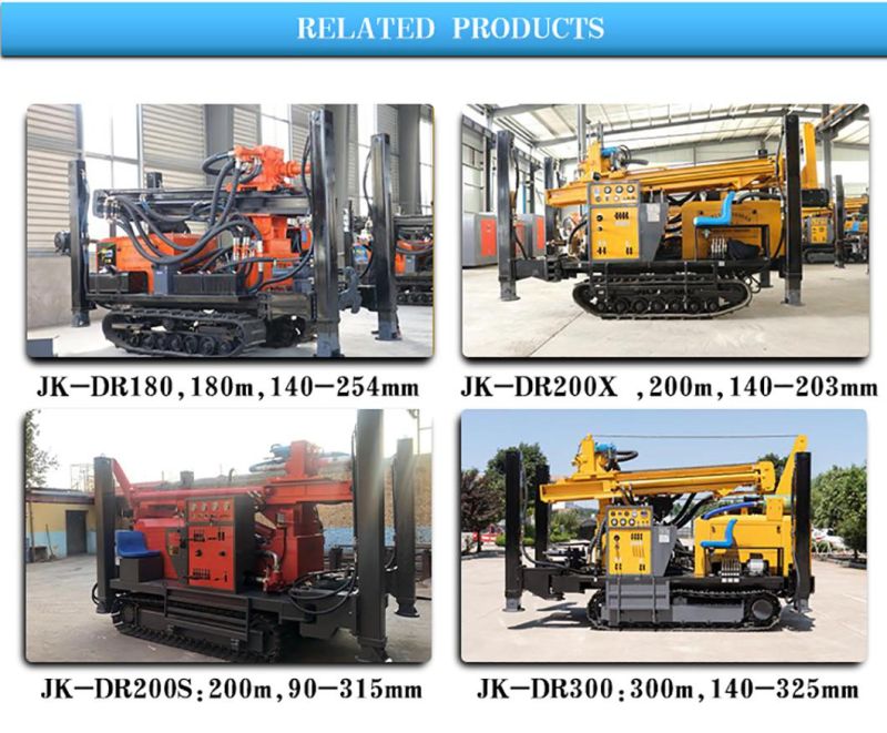 200 Meter Steel Crawler Portable Water Well Drilling Rig