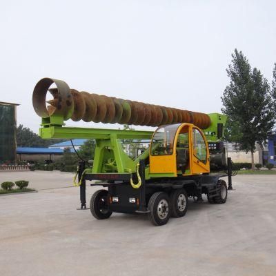 Wheeled 360-8 Guardrail Hydraulic Pile Driver with Rotary Drive Adopts Multi-Gear Control