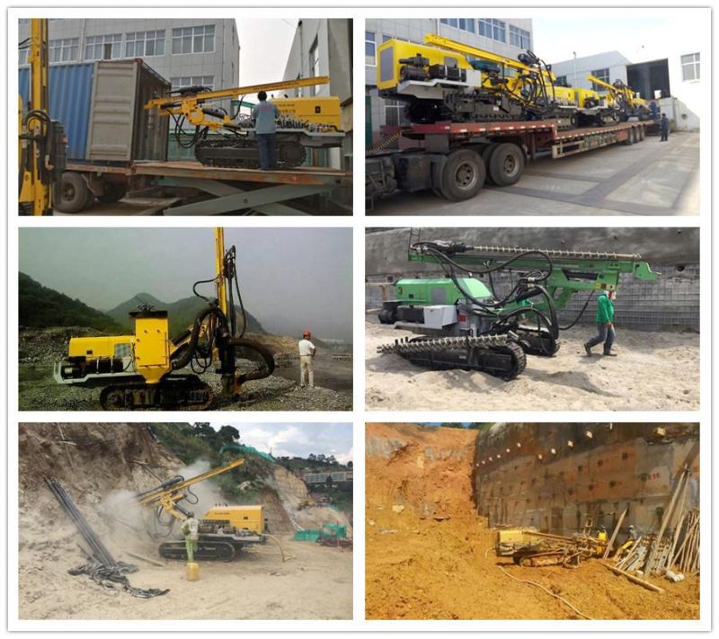 Full-Hydraulic Open Pit DTH Blast Holes Integrated Drilling Rig for Anchor Road Construction