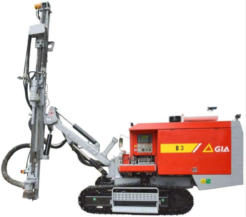 90-130mm Hole Diameter Gia B3 Full Hydraulic Drill Drilling Rig with Screw Air Compressor