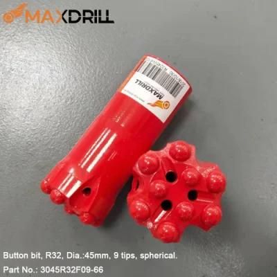 Maxdrill-Factory-Price-R32-45mm-48mm-51mm Carbide Button Bit for Drifting and Tunneling