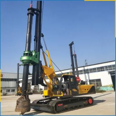 25m Lock Rod Drilling Machine with Cat Chassis, Engineering Construction Machinery, Hydraulic Rotary Drilling Rig