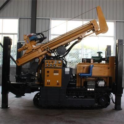 ISO Approved Diesel Trailer Mounted Cone Bit Hydraulic Hammer Water Well Drilling Rig Unit