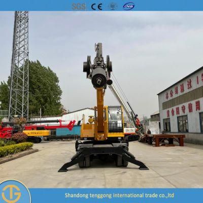 Wheel Mounted Rotary Piling Rig Hydraulic Hammer Pile Driver