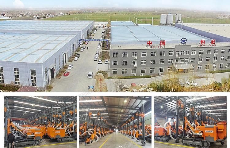 by Double Cycloid Motor 20kn Feed Force Hydraulic Power Head Drilling Rig with DTH Air Compressor Drill Rig