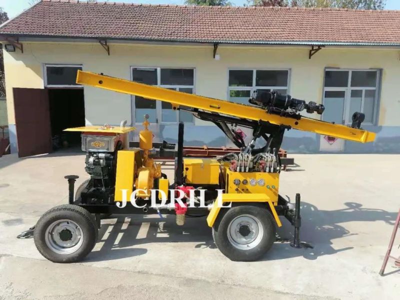 100m Portable Trailer Mounted Small Water Well Drilling Rig Hydraulic Drill Rig