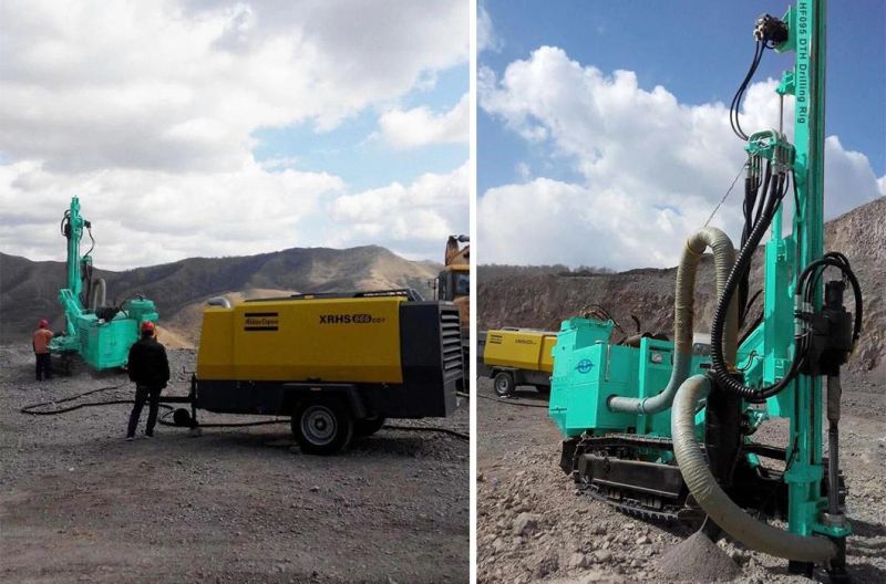 Factory Direct Sales Integrated Open-Air DTH Drilling Rig with Air Compressor