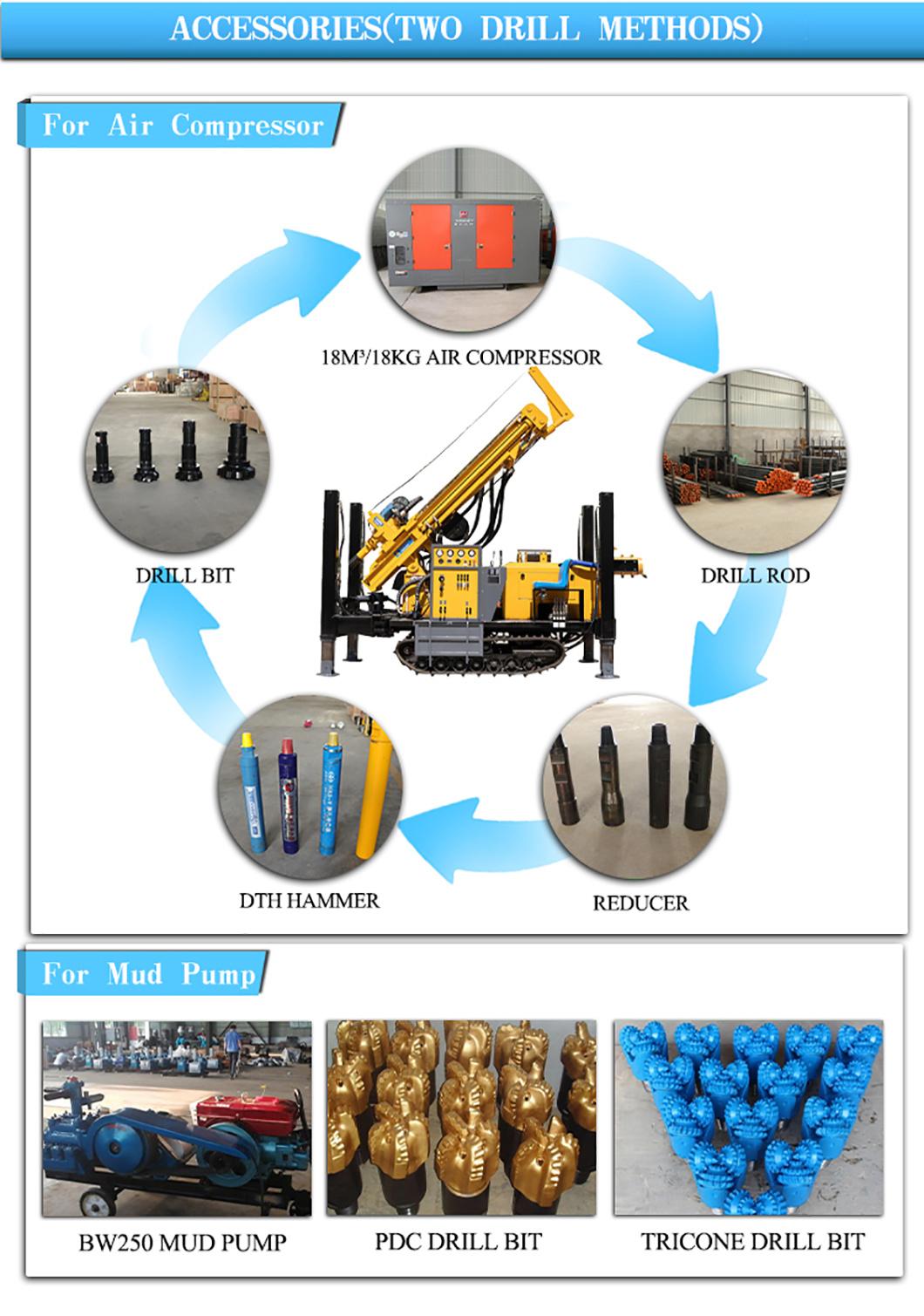 Jk-Dr200X Water Well Drill Rig with Crawler Type Drilling Rig