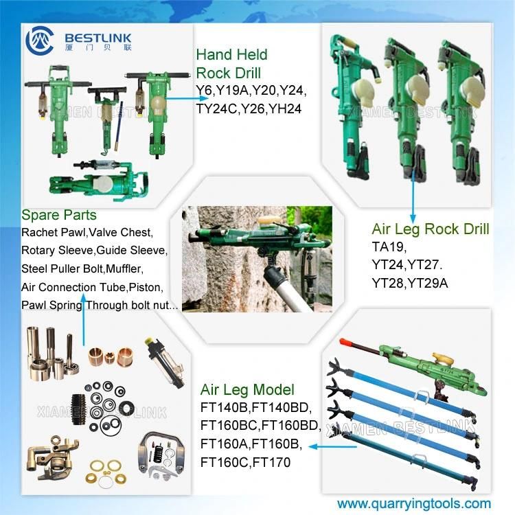 Yt24 Yt28 Hard Rock Pneumatic Manual Air Leg Rock Drill Jack Hammer