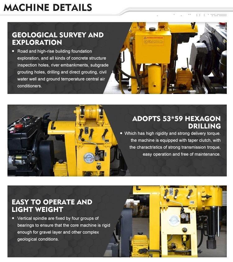 Hz-200y Types of Borewell Drilling Machine Water Drilling Rig