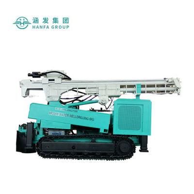 Hf220y 220m Crawler Type Multi-Purpose Hydraulic Drill Hard Rock Hole Water Well Drilling Rig