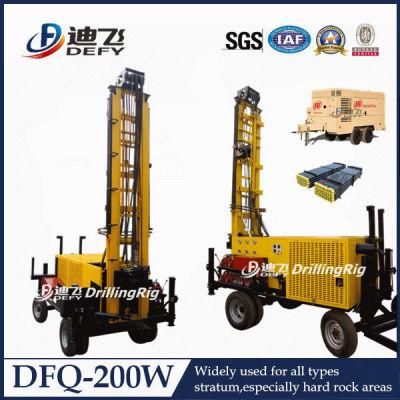 All-Hydraulic Operated Water Well Drilling Rig with Mud Pump/Air Compressor