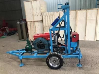 China Product/Manufacturer/32HP Diesel Water Well Drilling Rig Portable Deep Well Mining Drilling Rig with Trailer Frame