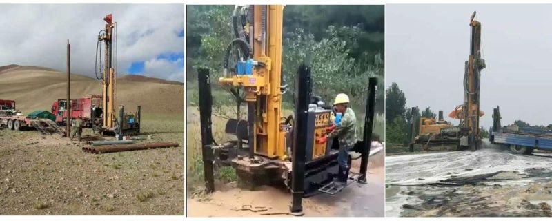 Water Well Borehole Drilling Rig 200m Depth with Screw Air Compressor