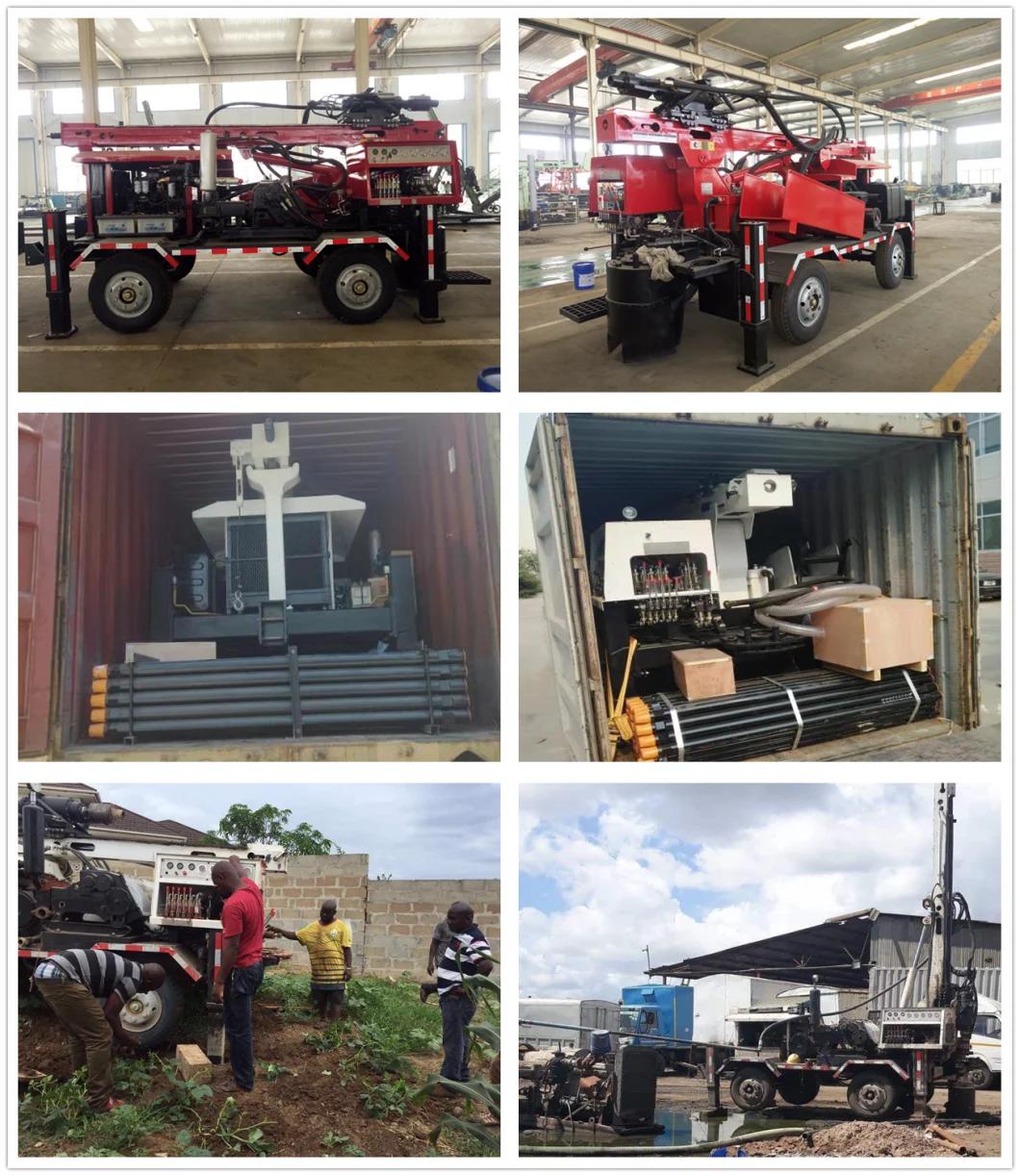 100 200 300 Meters Trailer Hard Rock Borehole Well DTH Crawler Underground Water Drill Rig Sly510