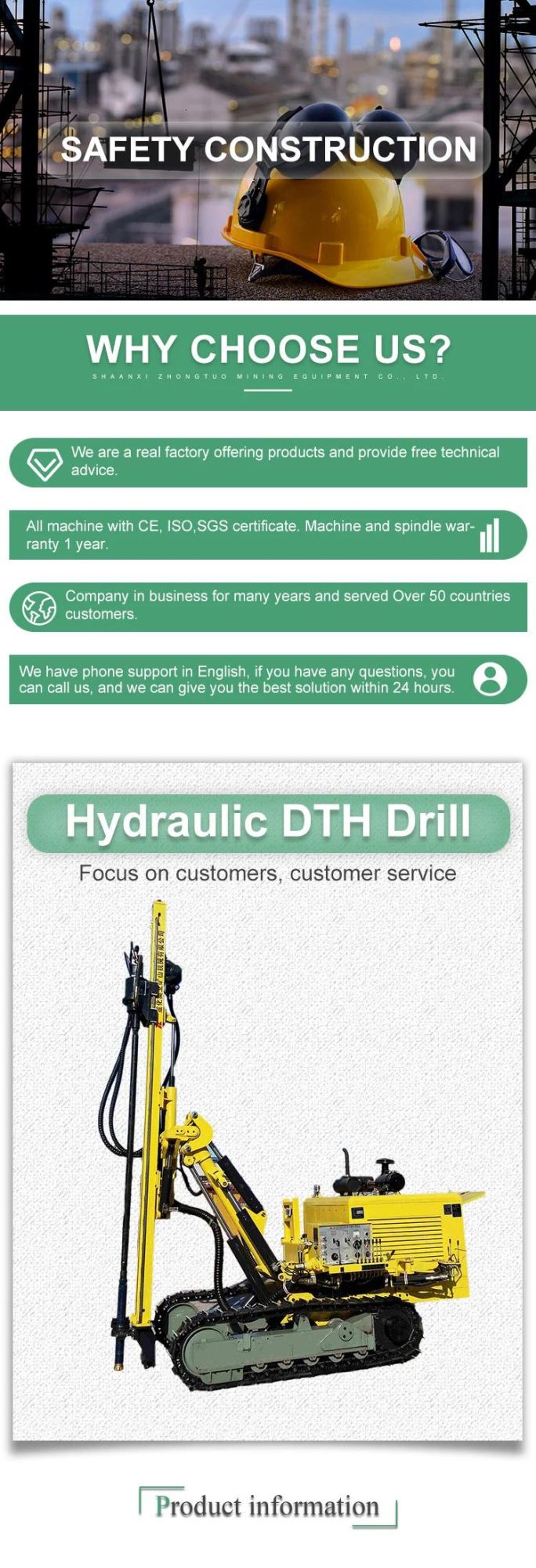Hydraulic Crawler Drilling Rig Machine Ztn-100A