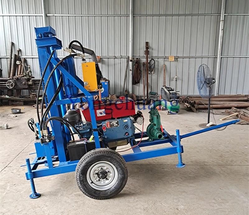 100m of Hydraulic Diesel Drilling Rig with Electric Start Function and Hydraulic Oil Radiator
