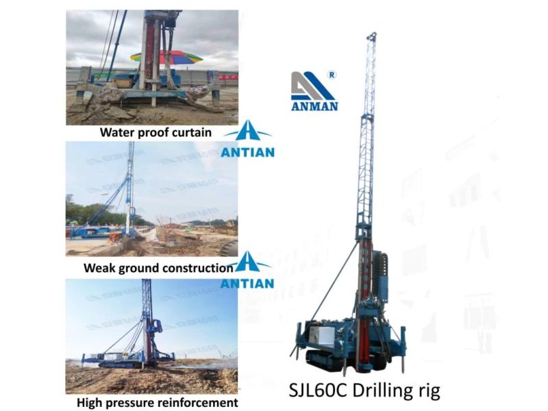 Sjl-60c Without The Removal of Drill Rod Jet Grouting Drill Rig