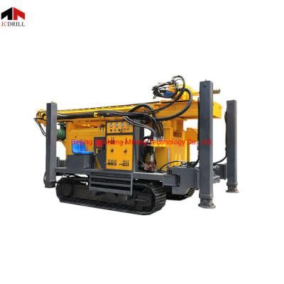High Rotation Torque Crawler Hydraulic Borehole Water Well Drilling Rig with Air Compressor DTH Hammer and Mud Rotation