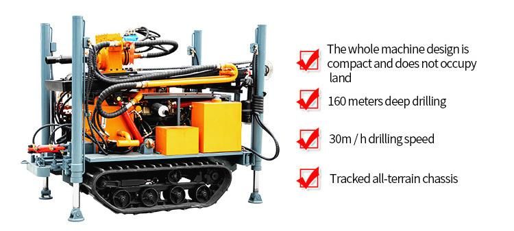 Multifunctional Big Borehole Diameter 200mm Water Well Drilling Rig Pneumatic Drill Rig for Mountainous and Rocky Strata