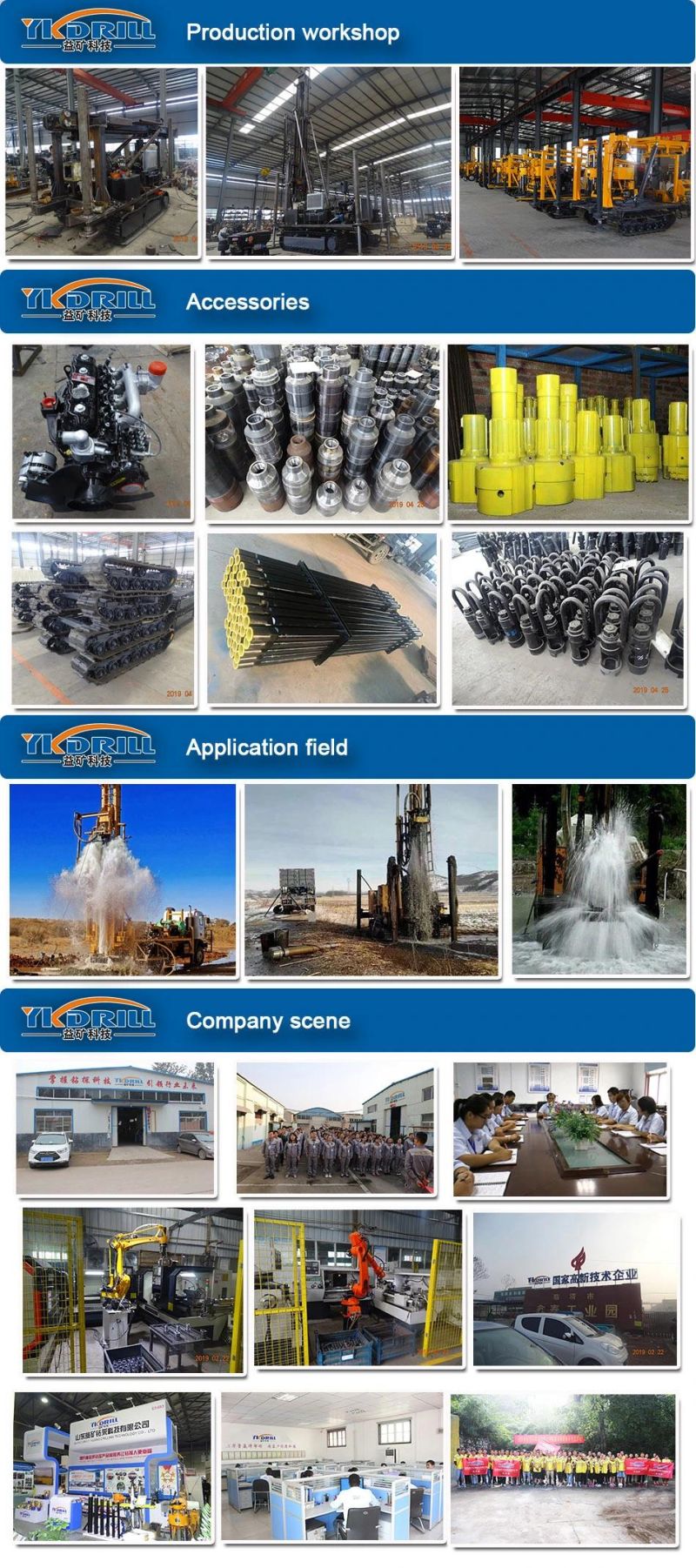 Multifunction Mechanical No Use Compressor Top Drive Geological Core Water Well Drilling Rig Machine