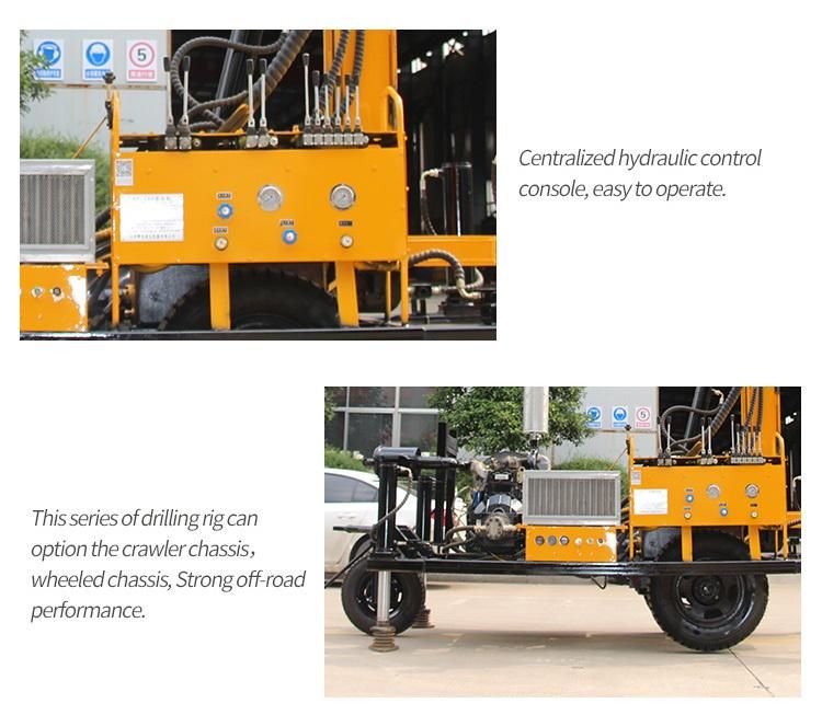 Wheel Type 150m Air and Mud Water Well Drilling Rig