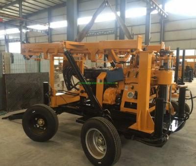 Wheel Trailer Mounted Hydraulic Geotechnical Engineering Core Drilling Machine with Hydraulic Tower and Bw-160 Mud Pump