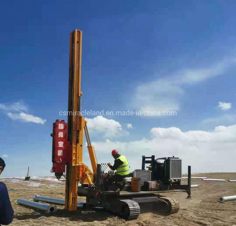 Crawler Mounted Solar Hammer Pile Driver