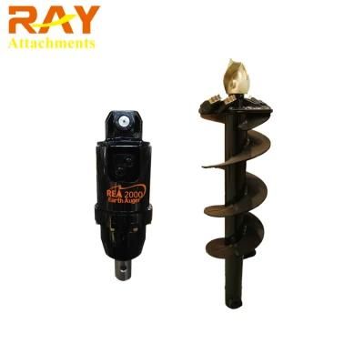 Ray Excavator Hydraulic Earth Auger Drill Attachment