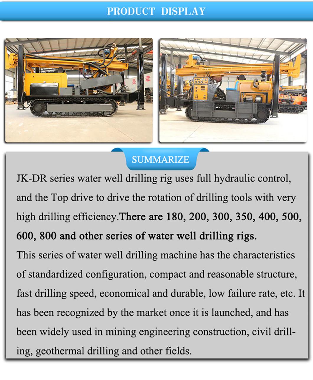 Jk-Dr500 Diesel Engine Crawler Trype Water Well Drilling Rig Machine for Sale