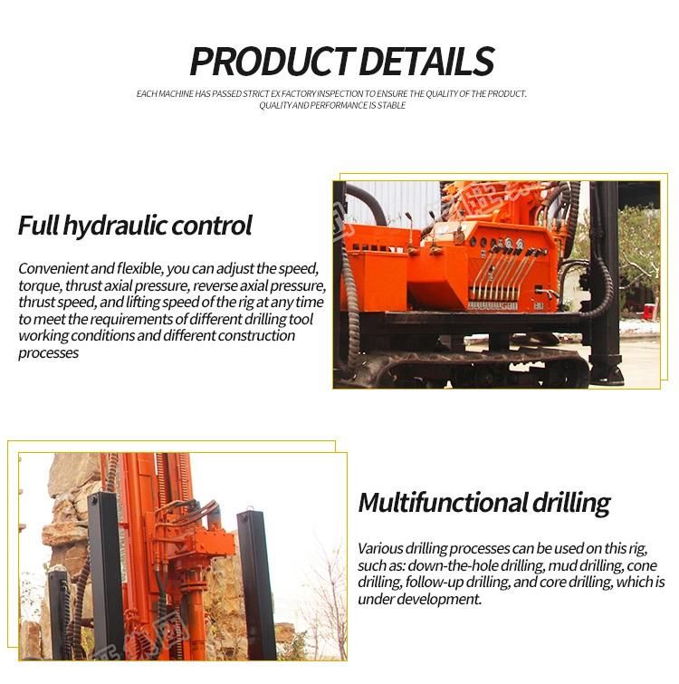Portable Crawler Type Water Well Pneumatic DTH Drilling Rig Price