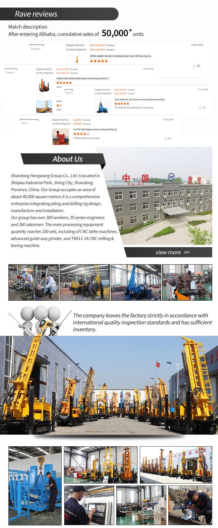 300 Meters Pneumatic Crawler Mounted Water Well Drilling Machine Tunnel Drilling Rig Rubber Belt Track