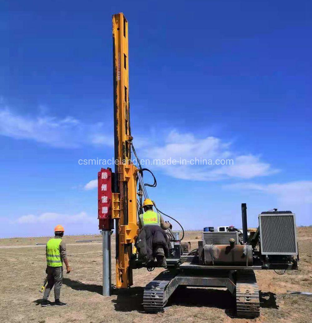 Crawler Mounted Solar Hammer Pile Driver