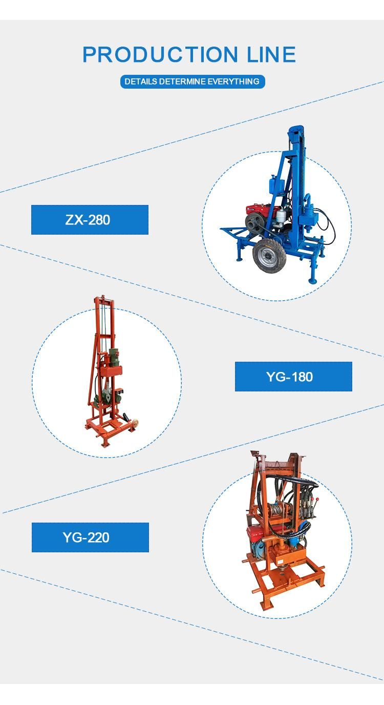 Borehole Drilling Rig 130m Water Well Drilling Drill Rig Machine