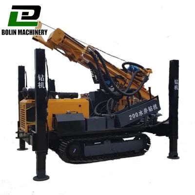 140-254mm Hole Max. 200m Meters Depth Pneumatic Crawler Mounted Water Well Drilling Machine Tunnel Drilling Rig with Diesel Engine