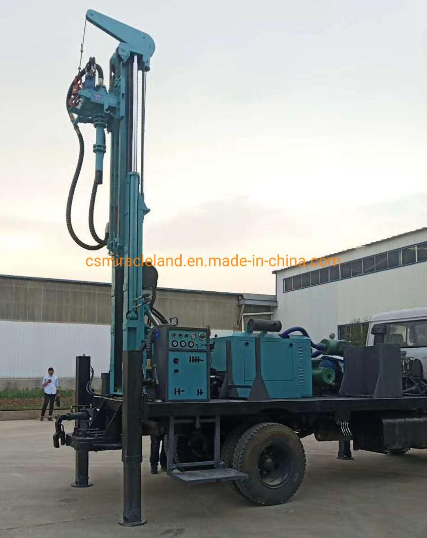 Truck Mounted Hydraulic Rotary Head Borehole Water Well Drilling Rig with Air Compressors/Mud Pump