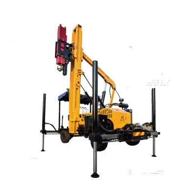 Hydraulic Wheel Type Safety Gardrail Pile Driver for Road Construction