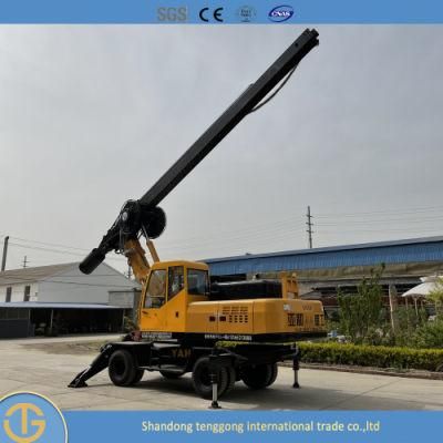 Small Rotary Bored Pile Wheel Cylinder Head Hydraulic System Auger Drilling Rig
