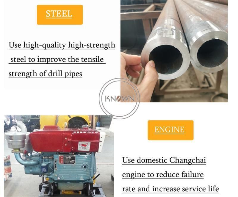 Water Drilling Machine Hydraulic Water Oil Diesel Hard Rock Core Rotary Drilling Rig Geological 200m Construction Exploration