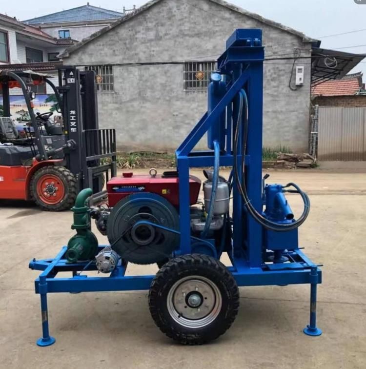 22HP Diesel Engine Well Drilling Rig Machine Tractor Mounted Water Drilling Machine 100m Deep Alloy PDC Coring Bits Optional