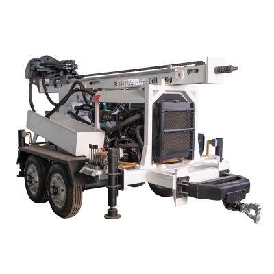 Hot Sale Best Quality Cheap Price 200meters Deep Wheels Trailer Mounted Water Well Drilling Rig Machine